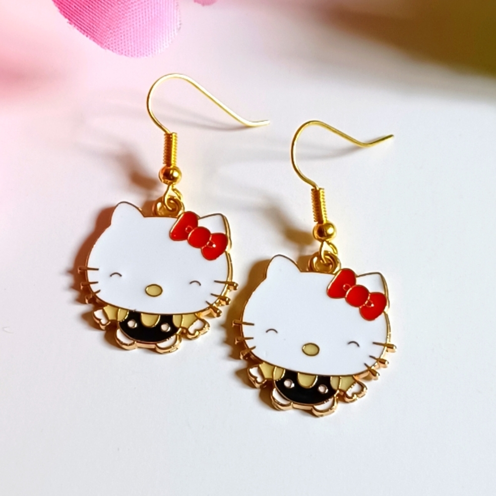 Sanrio Hello Kitty Oil Painted Handmade Earrings